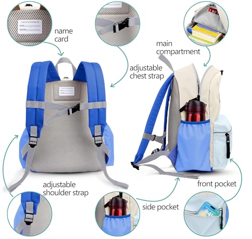 atgark Toddler Backpack for Boys 2-5: Preschool Kindergarten Backpack - 13" Daycare Backpack Fit A4 Folder - color: Blueberry, style: Ages 2-5 (13" H Fit A4 Folder)