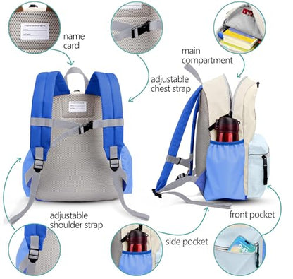 atgark Toddler Backpack for Boys 2-5: Preschool Kindergarten Backpack - 13" Daycare Backpack Fit A4 Folder - color: Blueberry, style: Ages 2-5 (13" H Fit A4 Folder)