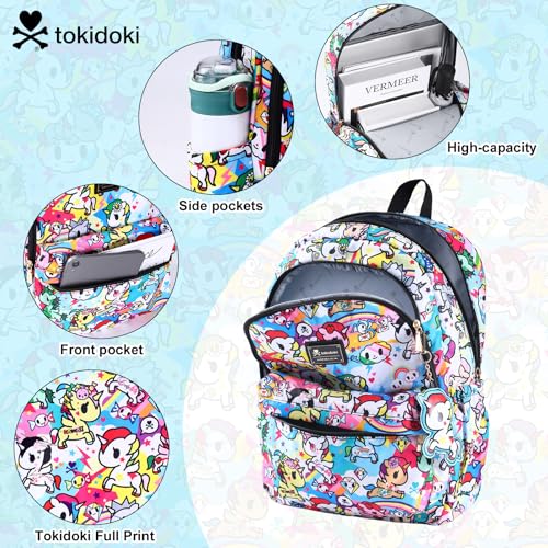 tokidoki Large Backpack for Women, 15.6 Inch Laptop Travel Backpack, Airline Approved Backpack, Gifts for Weekender Work＆Casual - color: Black Bone-large
