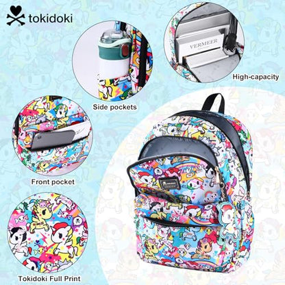 tokidoki Large Backpack for Women, 15.6 Inch Laptop Travel Backpack, Airline Approved Backpack, Gifts for Weekender Work＆Casual - color: Black Bone-large