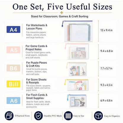 26-Piece Mesh Zipper Pouch Bags with Organizer Case, 5 Sizes - style: 26pcs