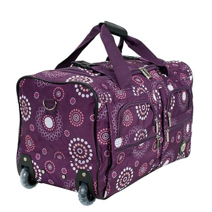 Rockland Rolling Duffel Bag, Black, 22" - color: Purple Pearl, size: 22"