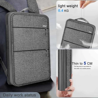 ZINMARK Slim Expandable Laptop Backpack with Small Case for 15-16 inch Notebooks,Water Resistant Computer Bag for College Business for Men Women，Dark Gray - color: Dark Gray