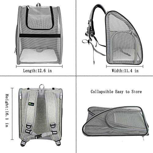 Pet Carrier Backpack, Ventilated and Breathable for Cats Dogs, Collapsible Designed for Travel, Hiking & Outdoor Use Black - color: Black
