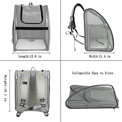 Pet Carrier Backpack, Ventilated and Breathable for Cats Dogs, Collapsible Designed for Travel, Hiking & Outdoor Use Black - color: Black