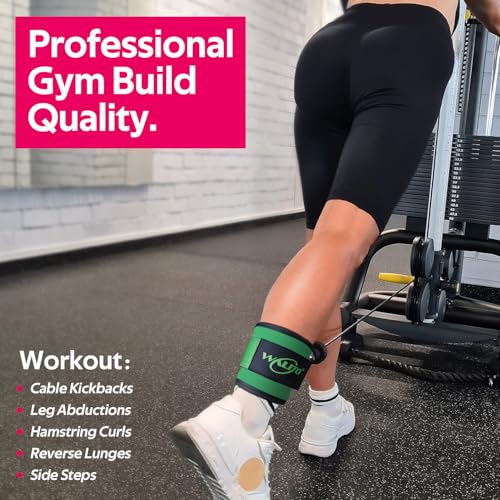 WALITO Ankle Resistance Bands with Cuffs, Exercise Bands for Legs and Butt, Booty Workout Equipment for Kickbacks and Hip Fitness Training - color: Green