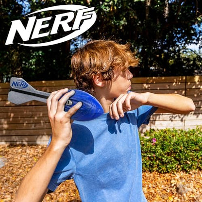Nerf Vortex Aero Howler Foam Ball – Classic Long-Distance Football - Flight-Optimizing Tail - Hand Grip – Indoor and Outdoor Fun (Blue) - color: Blue