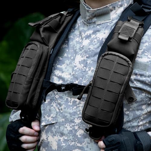 Jueachy Strap Shoulder Molle Accessories Pouch: Tactical Backpack Pocket Attachment Storage Phone Flashlight EDC - size: 1PCS