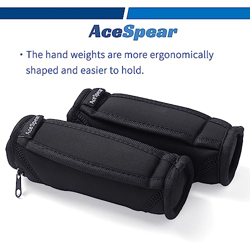 AceSpear Hand Weights for Women Men 1lb 2lbs 3lbs 4lbs Soft Dumbbells of 2, Detachable Walking Weight for Aerobics, Jogging, Running - color: Black, style: 3 lbs x 2