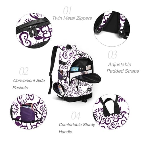 rickyh style School Backpack Travel Bag for Men & Women Lightweight College Back Pack with Laptop Compartmen - color: 01zihua