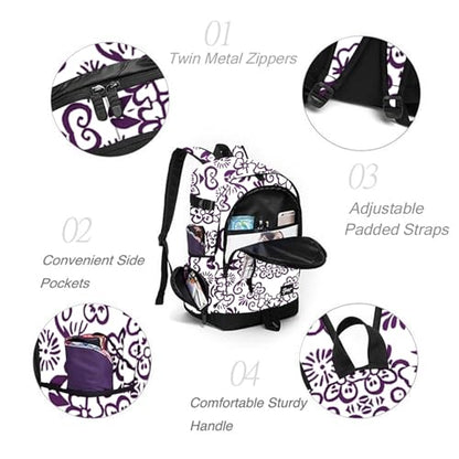 rickyh style School Backpack Travel Bag for Men & Women Lightweight College Back Pack with Laptop Compartmen - color: 01zihua
