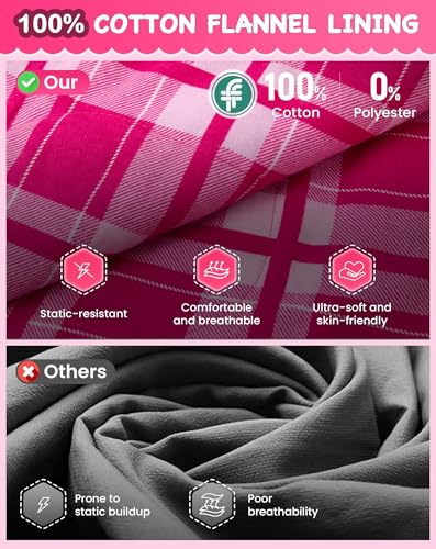 KingCamp 45°F Kids Sleeping Bag, Lightweight Waterproof & Compact Flannel Sleeping Bags Cold Weather & Warm Youth Essentials Gear Accessories for Camping, Fits 10-12 Children up to 4'7"-5'5" Tall - color: Mummy 8.6°F ~42.8°F Pink