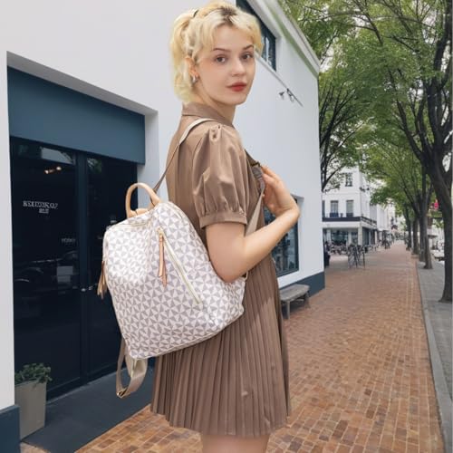 Womens Backpack Purse Leather Anti-theft Large Fashion Designer Travel Backpack Bag Men's Backpack Shoulder Bags - color: A-white