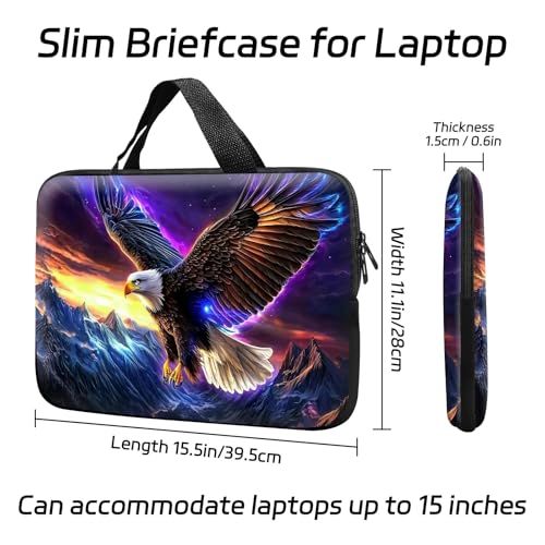 14 15 15.4 15.6 inch Laptop Handle Bag Computer Bag, Pouch Holder Notebook Sleeve Cover Soft Case Compatible for Dell,Lenovo,Toshiba HP, Asus Notebook-Flying Eagle - color: Flying Eagle