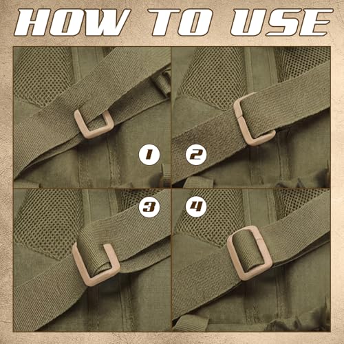 4 Pcs Backpack Strap Clips 1 Inch Detachable Webbing Buckle Nylon Shoulder Strap Holder Backpack Bag - color: Khaki