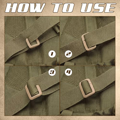 4 Pcs Backpack Strap Clips 1 Inch Detachable Webbing Buckle Nylon Shoulder Strap Holder Backpack Bag - color: Khaki