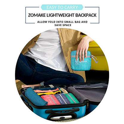 ZOMAKE 25L Ultra Lightweight Packable Backpack, Foldable Hiking Backpacks Water Resistant Small Folding Daypack for Travel(Aqua Blue) - color: Aqua Blue