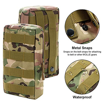 3 Pack Molle Pouch Combo Water Bottle Pouch Holder Tactical Molle Pouches Compact Utility Waist Bag Pack - color: Combo D:CP