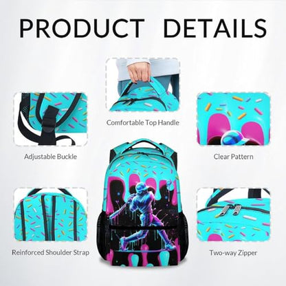 Boys Baseball Backpack for Teens School Bookbag - Kids Schoolbag with Drip Print for Sport Lovers Team School Supplies (17 Inch) - color: Purple