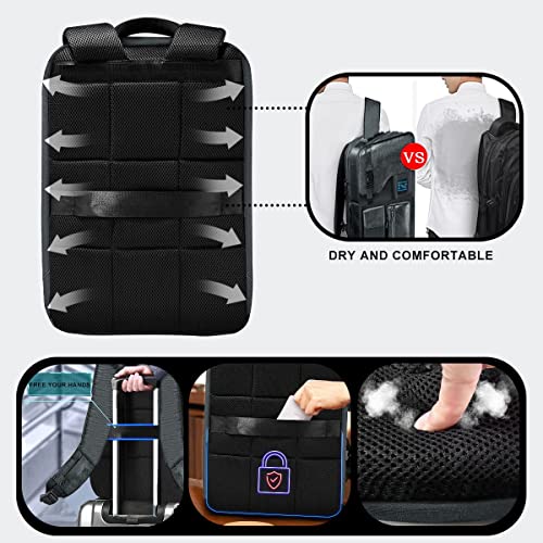 ZINZ Laptop Backpack 15 15.6 16 Inch, Expandable Computer Rucksack with Multi-Pockets Anti-Theft Travel Daypack for Men and Women,Dark Gray - color: Dg01y01