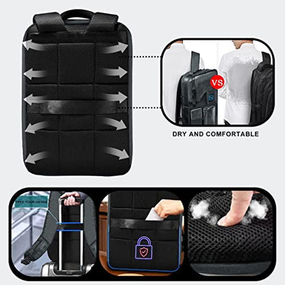 ZINZ Laptop Backpack 15 15.6 16 Inch, Expandable Computer Rucksack with Multi-Pockets Anti-Theft Travel Daypack for Men and Women,Dark Gray - color: Dg01y01