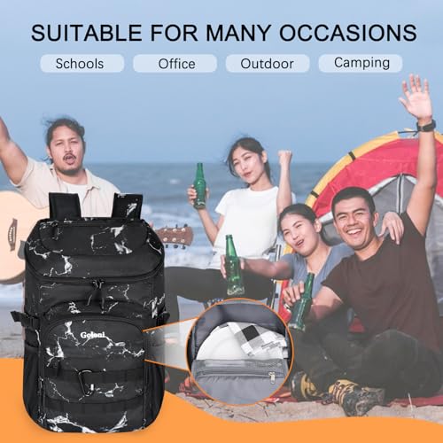Cooler Backpack Insulated Leak Proof,Small Soft Coolers Bag for Men and Women Camping,Travel,Beach,Hiking,Picnic - color: Black Marble