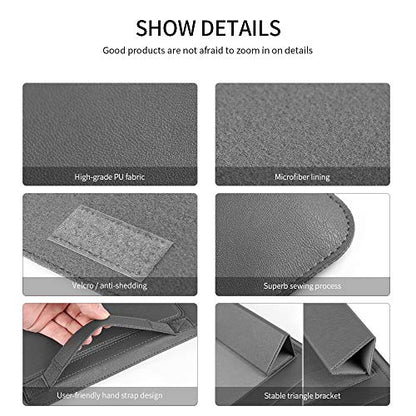Laptop Sleeve 16-17" Case with Stand Compatible with Microsoft Surface Laptop 5/4/3/2 13.5", MacBook Air/Pro 13.3", PU Leather Sleeve for 15-16" Computers - Brown - color: Brown, size: 16-17 Inch