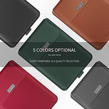 Laptop Sleeve 13-14" Case with Stand Compatible with Microsoft Surface Laptop 5/4/3/2 13.5", MacBook Air/Pro 13.3", PU Leather Sleeve for 15-16" Laptop Computers - Grey - color: Grey, size: 13-14 Inch