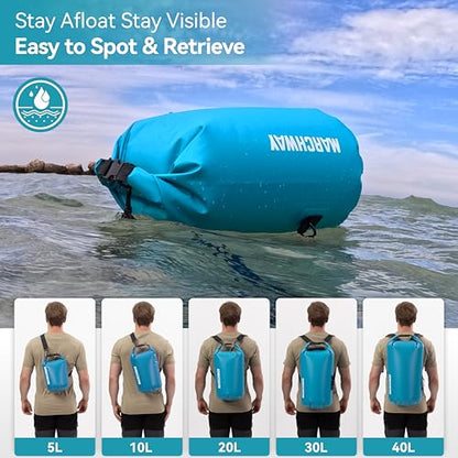 MARCHWAY Floating Waterproof Dry Bag Backpack 5L/10L/20L/30L/40L, Roll Top Sack Keeps Gear Dry for Kayaking, Rafting, Boating, Swimming, Camping, Hiking, Beach, Fishing - color: Teal, size: 5L