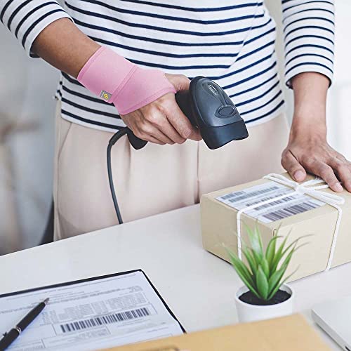 Bracoo Wrist Brace Compression Wrap – Adjustable Support Strap for Carpal Tunnel, Tendonitis, Arthritis, Pain Relief – Fitness & Weightlifting Wristband – Left or Right Hand – WS10 - color: Pink