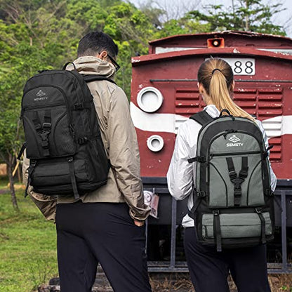40L/50L Expandable Hiking Backpack for Men and Women, Travel Camping Backpack Flight Approved - color: 40l+10l Black