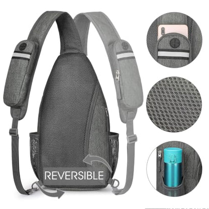 G4Free Sling Bag for Men and Women, RFID Blocking Crossbody Bag, Lightweight Sling Backpack for Travel, Hiking, Walking and Daily Use - color: Dimgray