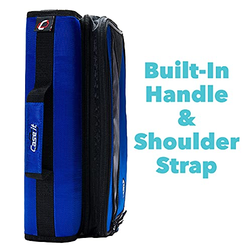 Case-it School Zipper Binder | 2-Inch O-Rings | 350-Sheet | LT-007 Blue - color: Blue, size: 1 Pack