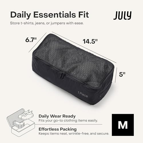 July Packing Cells, 4 Set Packing Cubes, Luggage Organizer Bags, Charcoal - color: Charcoal
