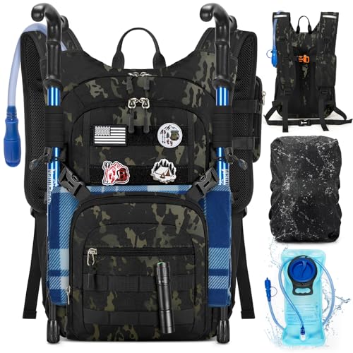 RAINSMORE Lightweight Running Hydration Backpack with 2L Water Bladder | Insulated Military Daypack Waterproof Hiking Pack Comfortable & Durable Tactical Chest Rig Men Women Cycling Vest