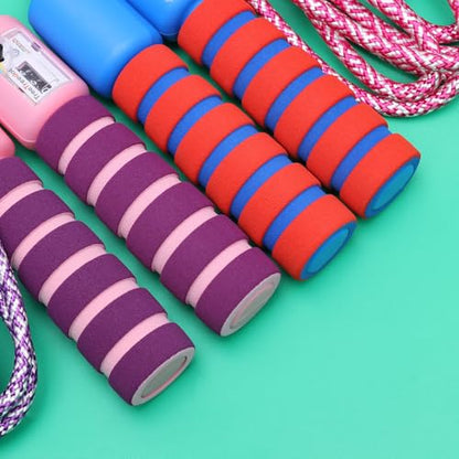 2pcs Counting Jump Rope for Electronic Skipping Rope with Digital Counter in Purple/pink and Red/blue Interactive Fitness for Indoor and Outdoor Exercise