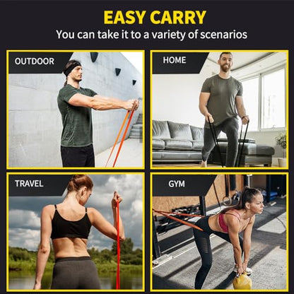 ROSAPOAR Resistance Band Pull up Band Fitness Exercise Bands Natural Latex for Workout Body Stretch Powerlifting Band Fitness Sport Training at Home/The Gym - color: black
