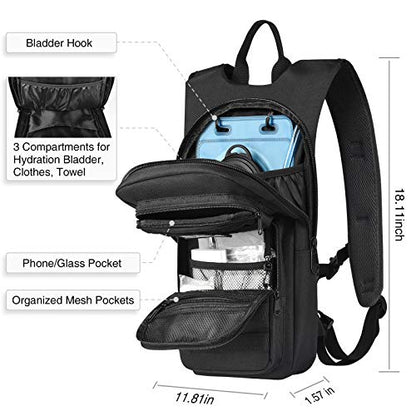 NOOLA Hydration Backpack with 3L TPU Water Bladder, Tactical Molle Water Backpack for Men Women, Hydration Pack for Hiking, Biking, Running and Climbing - color: black