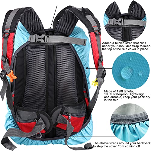 Waterproof Backpack Rain Cover with Anti Slip Buckle Strap for Camping, Hiking, Traveling, Hunting, Biking, 15-80L - color: Azure, size: 50L - 60L