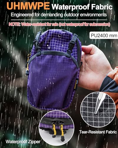 Backpack Shoulder Strap Pouch - Waterproof Strap Pack Phone Pouch, Backpack Strap Pocket Attachment Bag, Small Crossbody Bag Waist Pack for Sports Hiking Camping - color: Purple