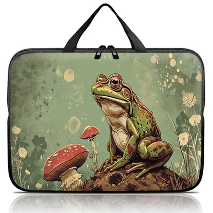 14 15 15.4 15.6 inch Laptop Handle Bag Computer Bag, Pouch Holder Notebook Sleeve Cover Soft Case Compatible for Dell,Lenovo,Toshiba HP, Asus Notebook-Sad Frog Mushroom - color: Sad Frog Mushroom