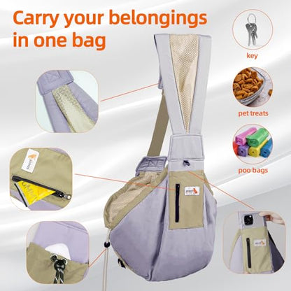 Dog Carrier Sling, Dog Carriers for Small Dogs Up to 20lbs, Purple - color: Purple