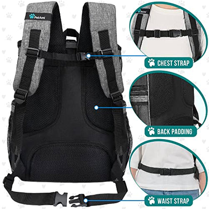 PetAmi Dog Backpack Carrier, Airline Approved 4-Way Entry Cat Backpack Carrier, Ventilated Mesh, Collapsible Pet Carrier for Small Puppy, Kitten, Hiking, Travel Car, Vet, up to 18 lbs, Heather Gray - color: Heather Gray