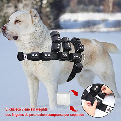 Dog Harness for Small Medium Large Dogs No Pull, Dog Weighted Vest, Tactical Dog Harness for Pit Bulls with Pockets (Adjustable Weight) - Weight Loss, Exercise, Walking, Muscle - size: Size M/Dog's Waist 26.5"-32.5"
