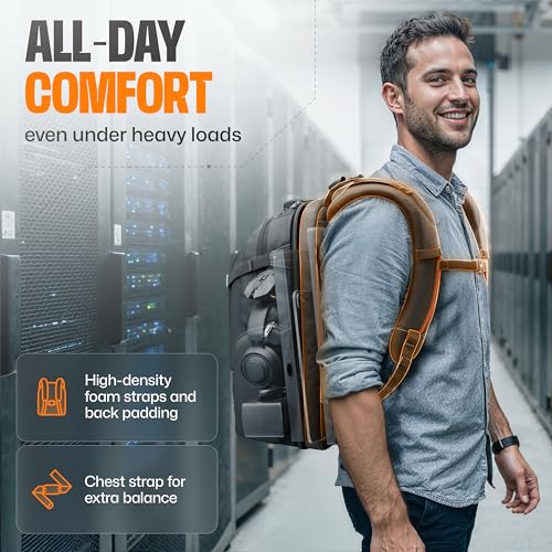 EVERKI Business 120 Laptop Backpack 40L with Rain Cover - Large Compartment Fits Up To 18.4", Travel Friendly Lightweight Business & Office Bag, 180° Fold-Out Design, Multiple Padded Pockets, Black - style: Business 120