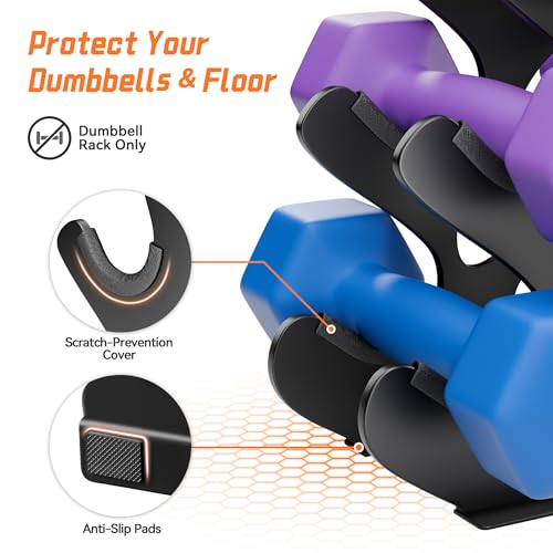 4 Tier Dumbbell Rack, Weight Rack For Home Gym, Dumbbell Stand for Free Weights - size: 3 tier