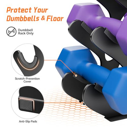 4 Tier Dumbbell Rack, Weight Rack For Home Gym, Dumbbell Stand for Free Weights - size: 3 tier