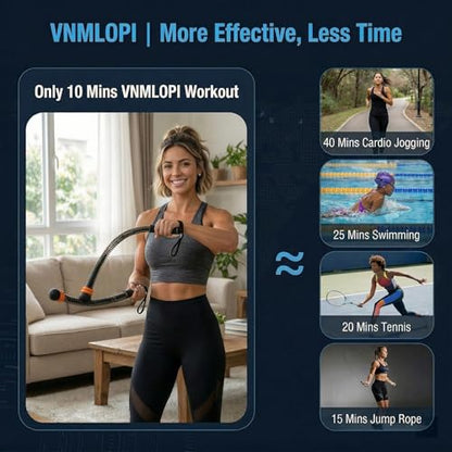 Ropeless Battle Rope with Adjustable Weights, Weighted Cordless Battle Ropes for Home Gym, Portable Strength Training Equipment for Small Space Workout, Heavy Duty 2-Pack Set