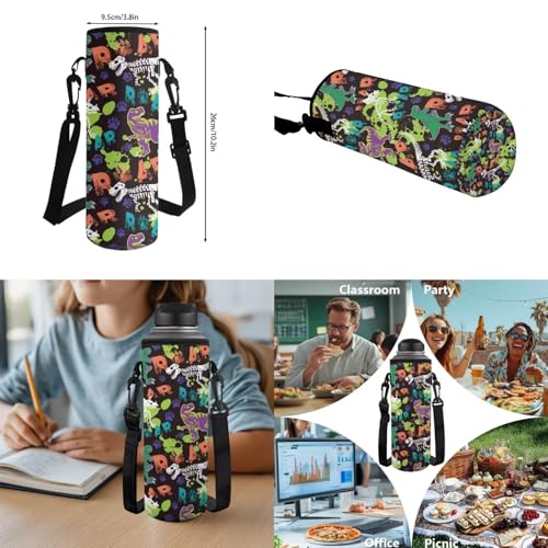 Talayituse Dinosaur Paint Splatter Paw Print Back-to-School 6-Piece Boys Kids Backpack Set – 17.7 Inch Water Resistant Backpack, Lunch Bag, Pencil Case, Water Bottle Holder, Bookmark & Keychain - color: Dinosaur Paint Splatter Paw
