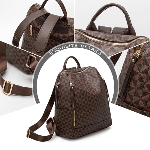 Women‘s Backpack Purse Leather Anti-theft Large Fashion Designer Travel Backpack Bag Men's Backpack Shoulder Bags, A-brown - color: A-brown